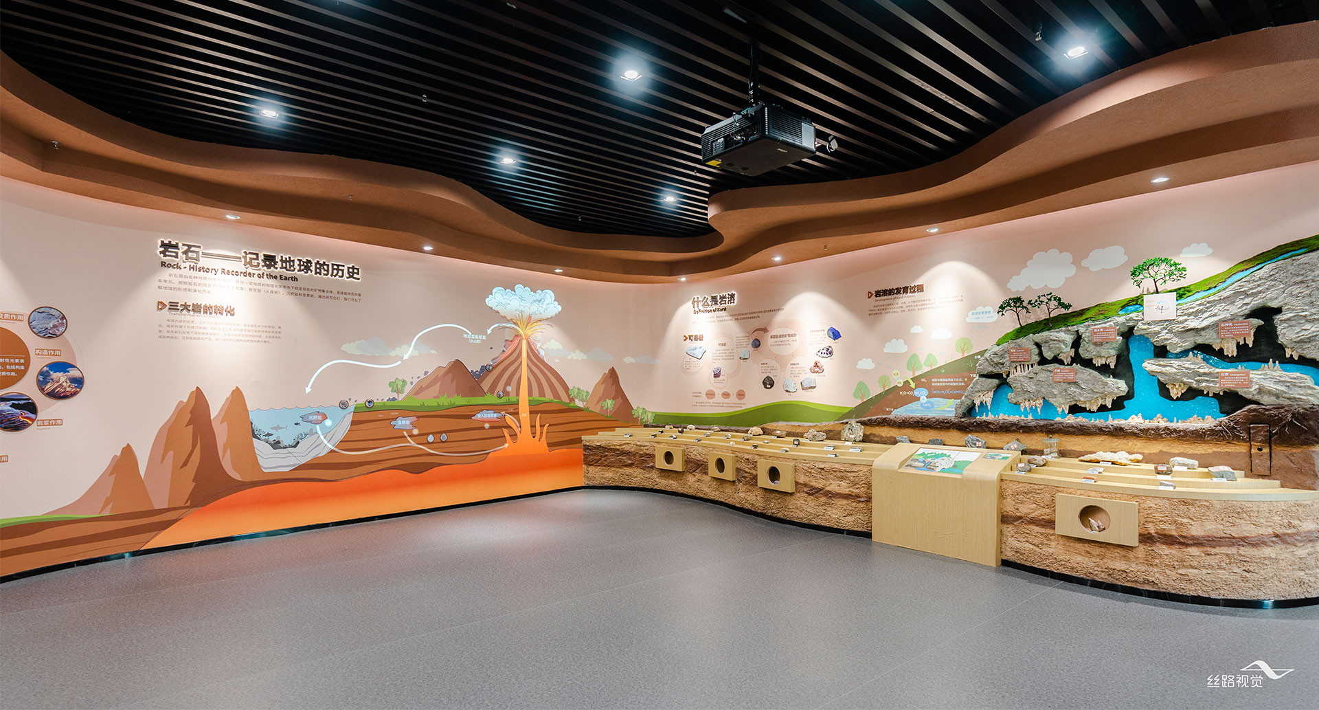 武汉地质科普基地地质长卷展厅全景